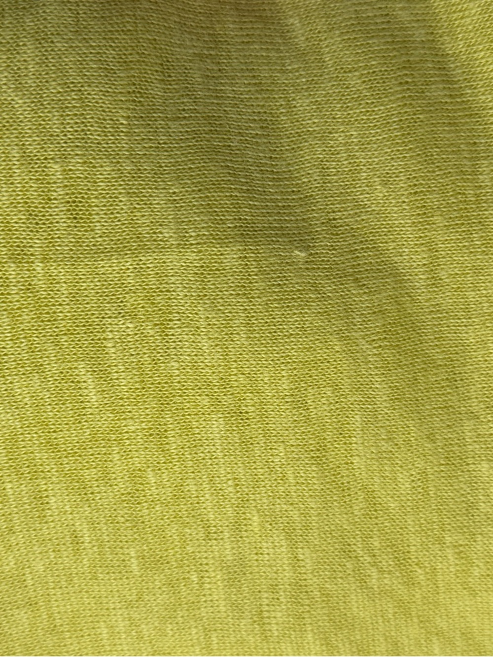 100% Linen Top Chartreuse Yellow Blouse Cap Sleeve Lightweight M Summer Boxy - Picture 10 of 10